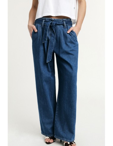 Jeans paperbag de cintura alta com cinto coordenado Please