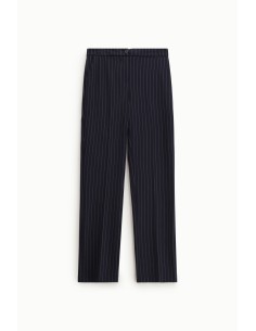 Calças tailored às riscas com cintura média Please 2