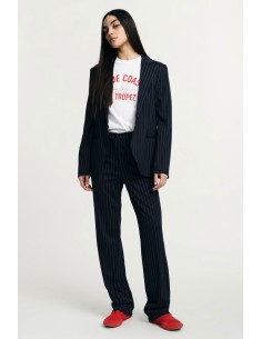 Calças tailored às riscas com cintura média Please