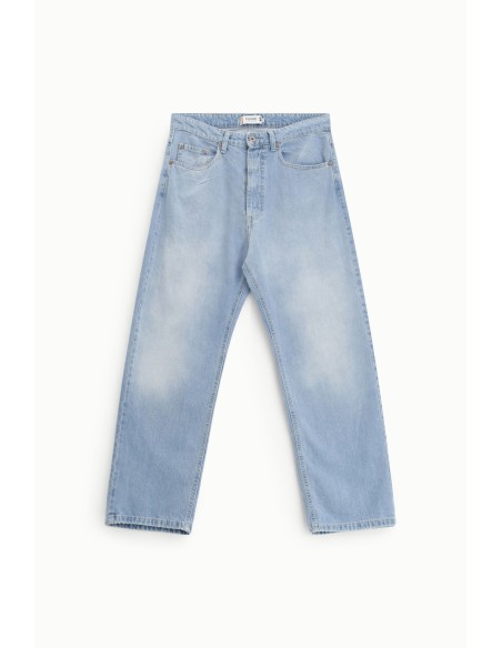 Jeans de perna reta de cintura alta com passantes Please