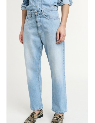 Jeans de perna reta, cintura alta, com passantes Please