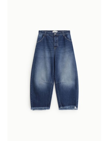 Jeans corte balão com barra desfiada Please