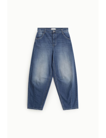 Jeans Balloon Fit de Cintura Alta com Pinças Please