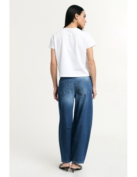 Jeans balloon fit de cintura alta com pinças Please