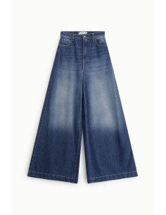 Jeans de perna larga, cintura alta, efeito esfumado Please 2