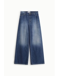 Jeans de Perna Larga Cintura Alta com Bolsos Aplicados Please 2
