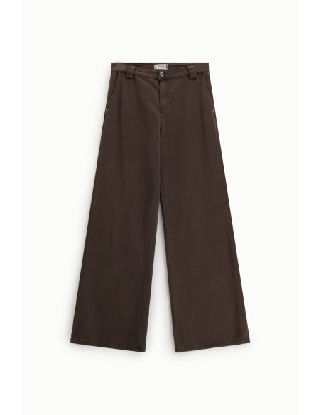 Calças palazzo de cintura baixa com perna ampla Please