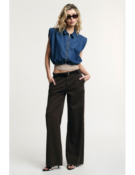 Calças Palazzo De Cintura Baixa Com Perna Larga Please