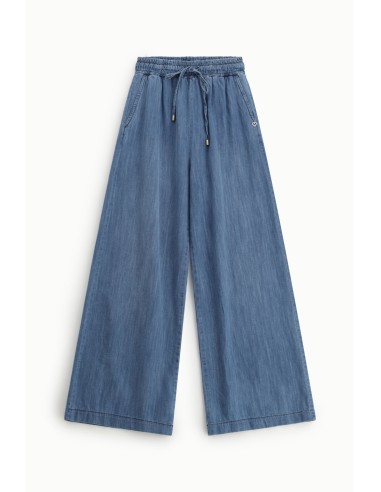 Jeans de Perna Larga com Cintura Alta Elástica Please