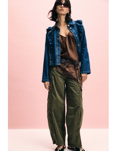 Calças Palazzo com Bolsos Cargo Cintura Alta Please