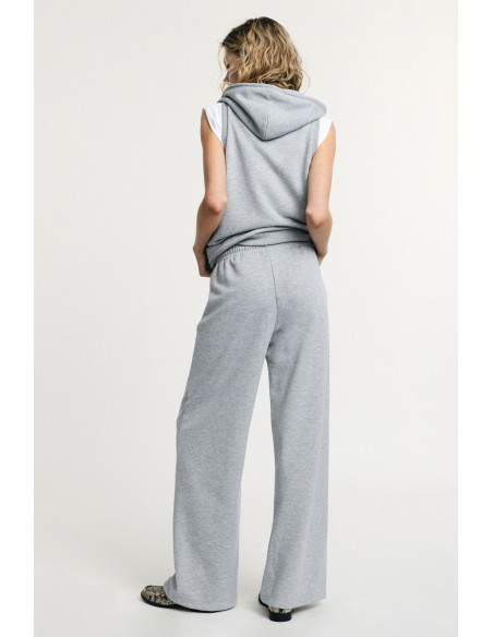 Calças palazzo desportivas de cintura alta com cordão Please