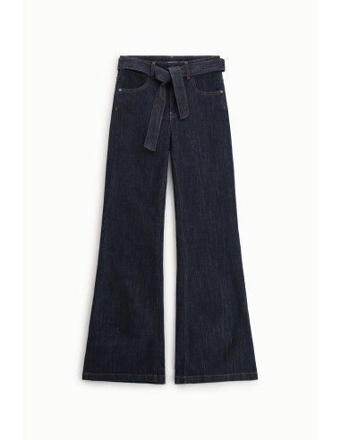 Jeans a boca-de-sino com cinto atado e cintura alta Please