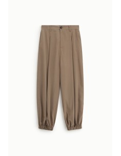 Calças de jogging com pinças e elástico na bainha Please 2