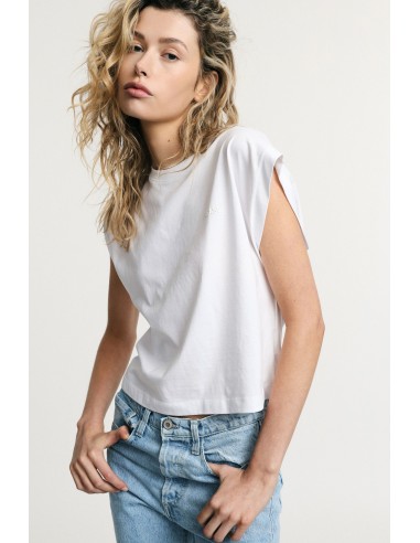 Top cropped sem mangas com decote redondo Please