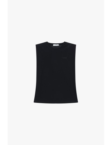 Top Sem Mangas Ombros Estruturados Gola Redonda Please