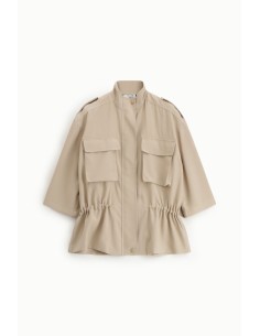 Parka Curta Bolsos Frontais Mangas Amplas Please 2