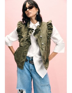 Colete sem mangas com volantes frontais Please