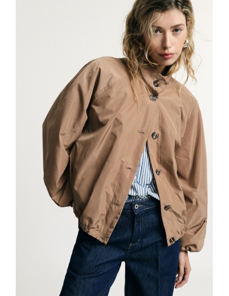 Casaco bomber corte regular com elástico na cintura Please