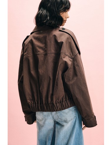 Parka Curta de Duplo Peito com Cinto Please