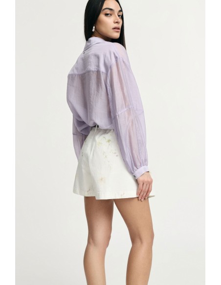 Shorts de corte regular com cintura e estampa delicada Please