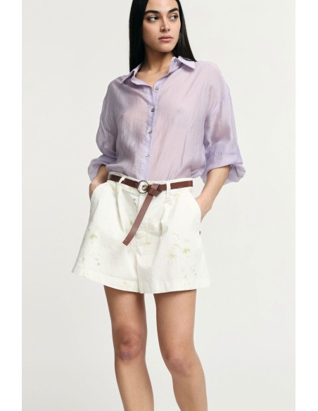 Shorts de corte regular com cintura e estampa delicada Please