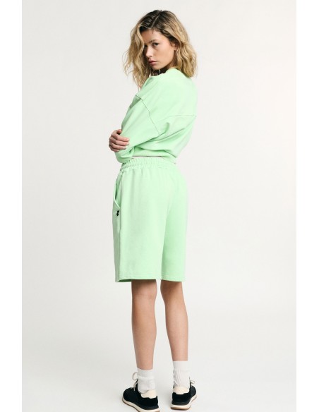 Bermuda corte regular com elástico e bolsos Please
