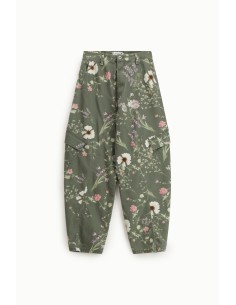 Pantaloni Cargo Stampa Floreale Vita Alta Tasche Laterali Please - ... 2