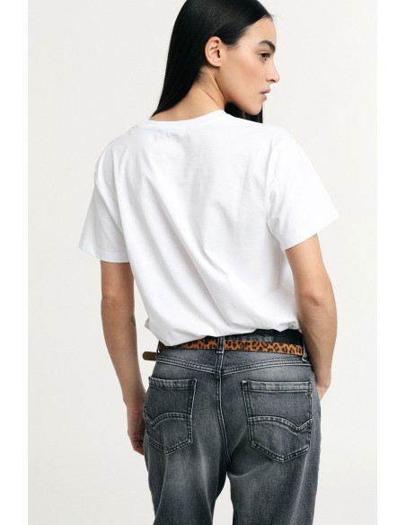 T-Shirt Regular-Fit Girocollo Logo Ricamato Please - Vestiti Firmat...