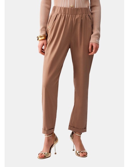 Calças Slim Fit com Barra Virada Liu Jo