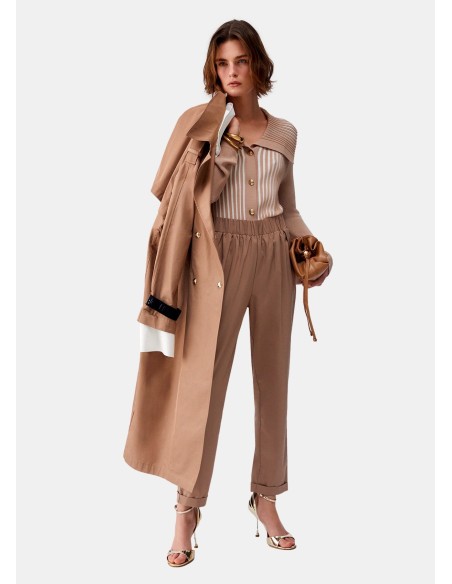 Calças Slim Fit com Dobra Liu Jo