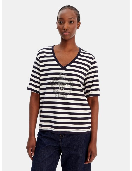 Maglia Con Righe E Strass Liu Jo - Vestiti Firmati Life Smiles