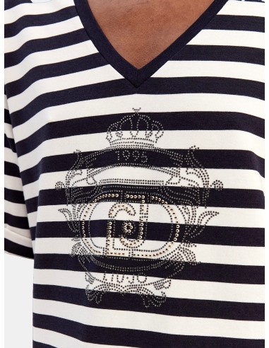 Maglia Con Righe E Strass Liu Jo - Vestiti Firmati Life Smiles