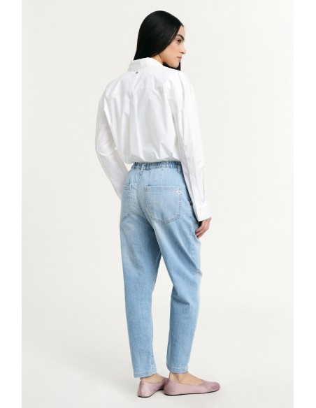 Jeans Baloon Fit com Porta-chaves Ursinho Please