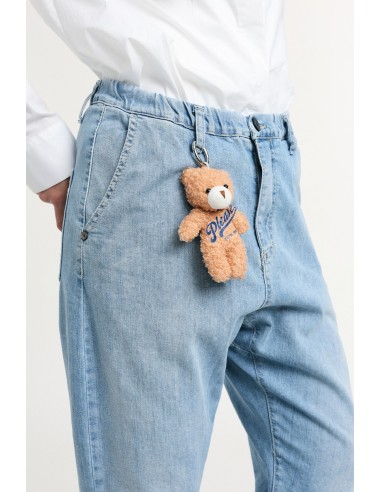 Jeans Balloon Fit com porta-chaves ursinho Please