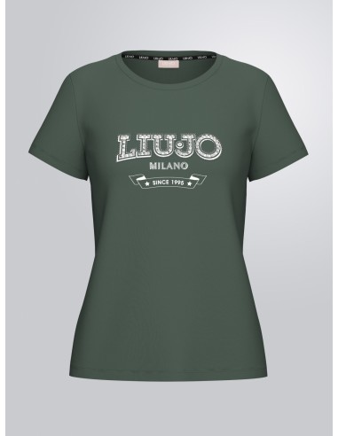 T-shirt com logótipo e pedras preciosas Liu Jo