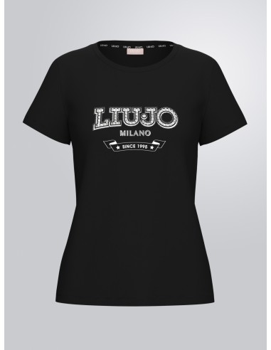 T-shirt com logótipo e pedras preciosas Liu Jo
