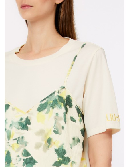 T-shirt com top com estampa floral Liu Jo