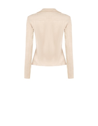 Casaco acinturado em imitação de camurça com fecho de correr com logótipo Rinascimento