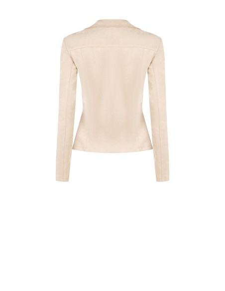 Casaco acinturado em imitação de camurça com fecho de correr com logótipo Rinascimento