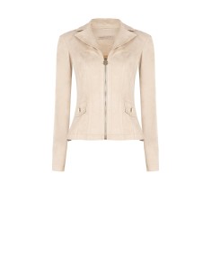 Casaco cintado em imitação de camurça com fecho de correr com logótipo Rinascimento