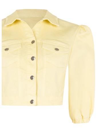 Casaco de Ganga Cropped Elástico com Bolsos Pequenos Rinascimento