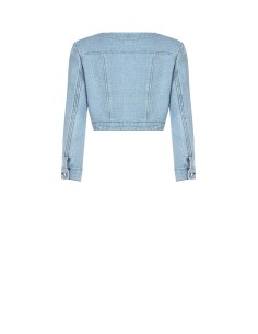 Casaco tipo bolero em denim com fio de lurex com efeito glitter Rinascimento 2