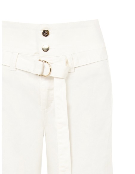 Jeans wide leg elásticos com cinto coordenado Rinascimento