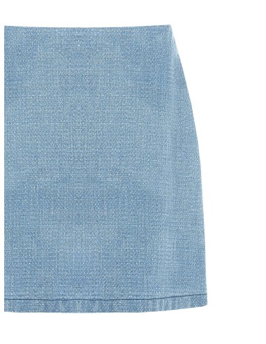 Minissaia trapézio em denim com fio de lurex efeito glitter Rinascimento