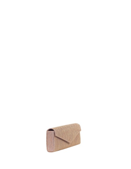 Clutch rígida em lamé com efeito glitter e alça de corrente interna Rinascimento