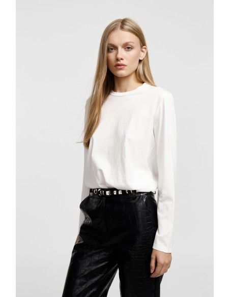 T-shirt com gola redonda Please