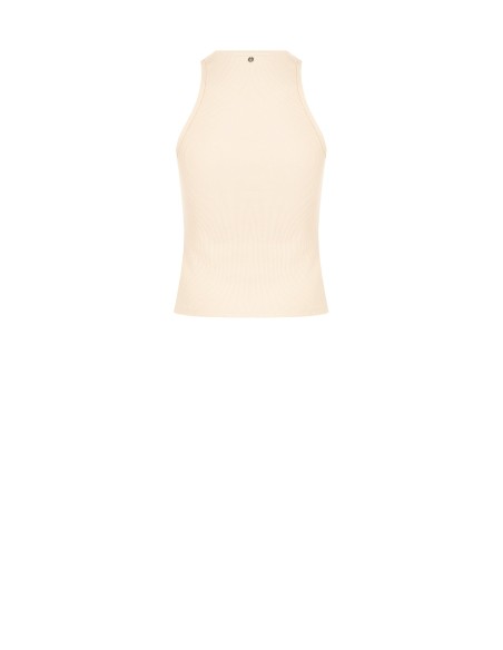 Top Aderente In Misto Cotone A Coste Con Strass Rinascimento - Vest...