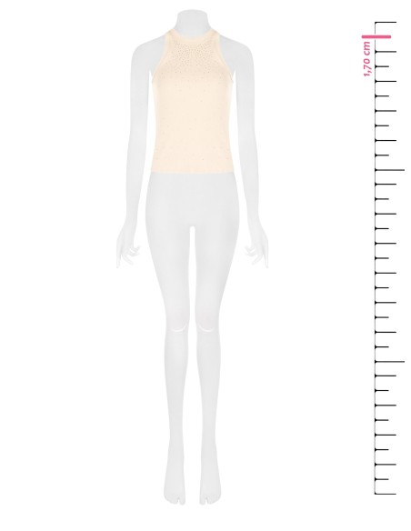 Top Aderente In Misto Cotone A Coste Con Strass Rinascimento - Vest...