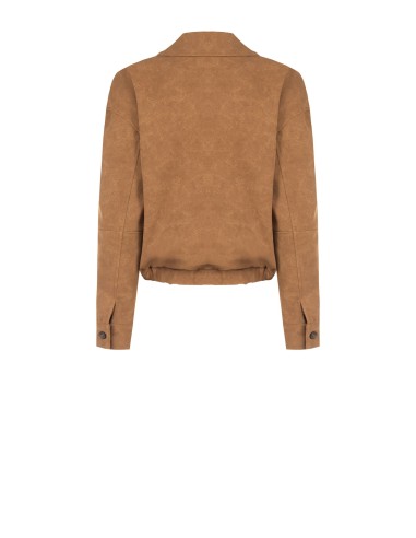 Giubbotto Bomber In Simil Camoscio Sfumato Con Maxi Tasche Rinascim...