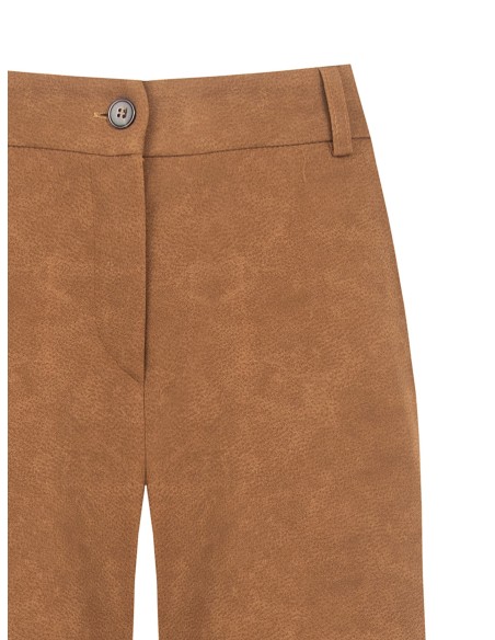 Pantaloni Palazzo In Simil Camoscio Sfumato Con Elastico Dietro Rin...